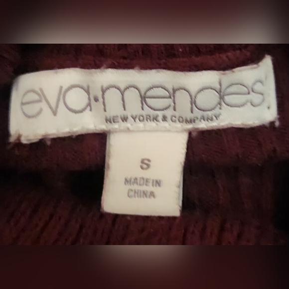 NY & Co. Eva Mendes Burgundy Sweater Dress with Dolman Sleeves Size S - Picture 6 of 8